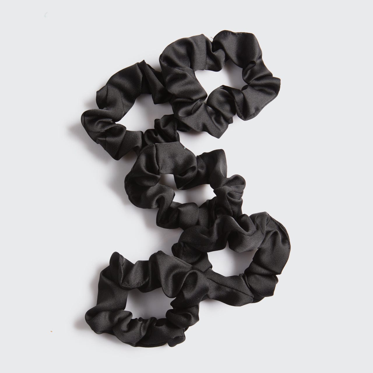 Alternative view of Black Satin Sleep Scrunchies 5pc Set