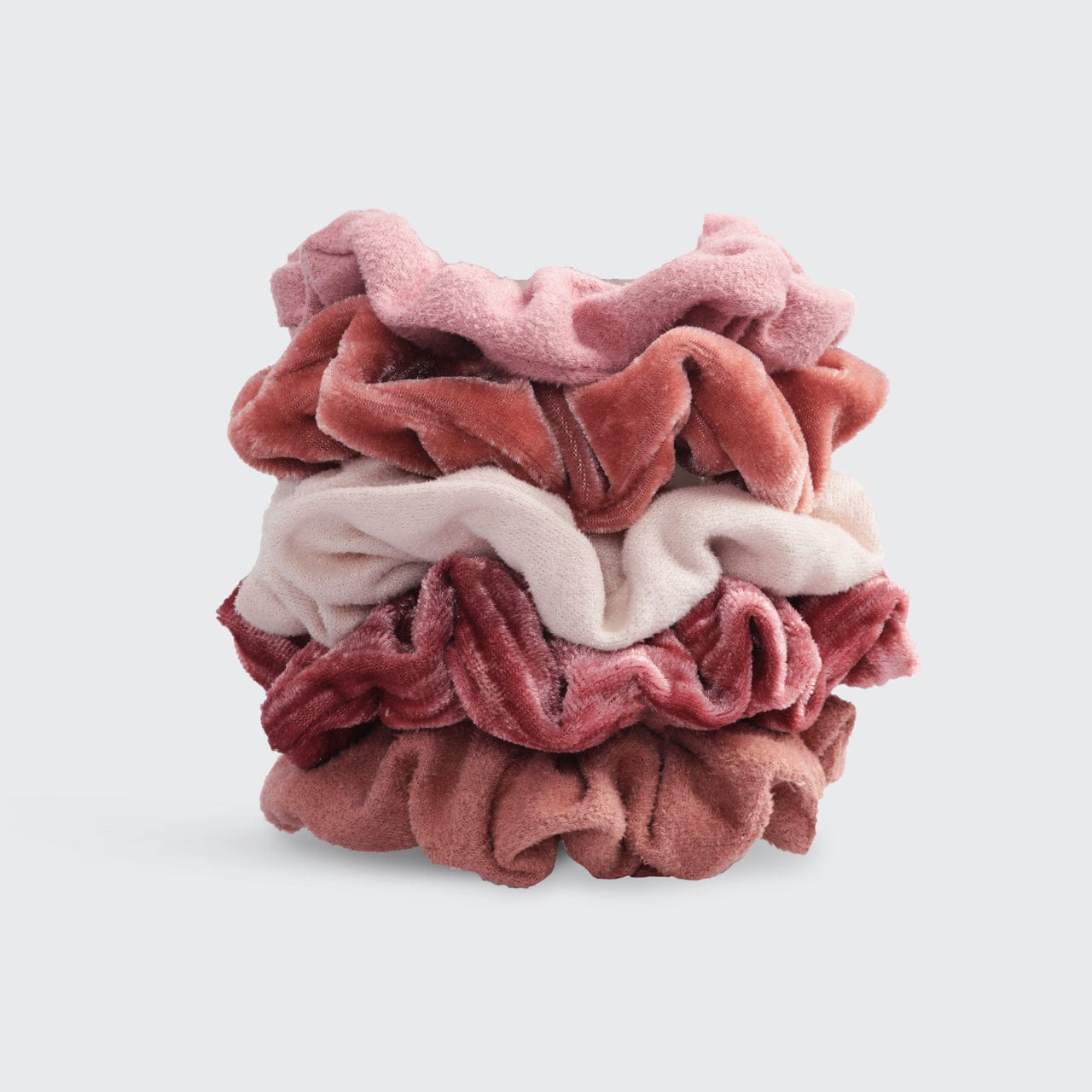 Blush & Mauve Velvet Scrunchies 5pc Set - Image 3