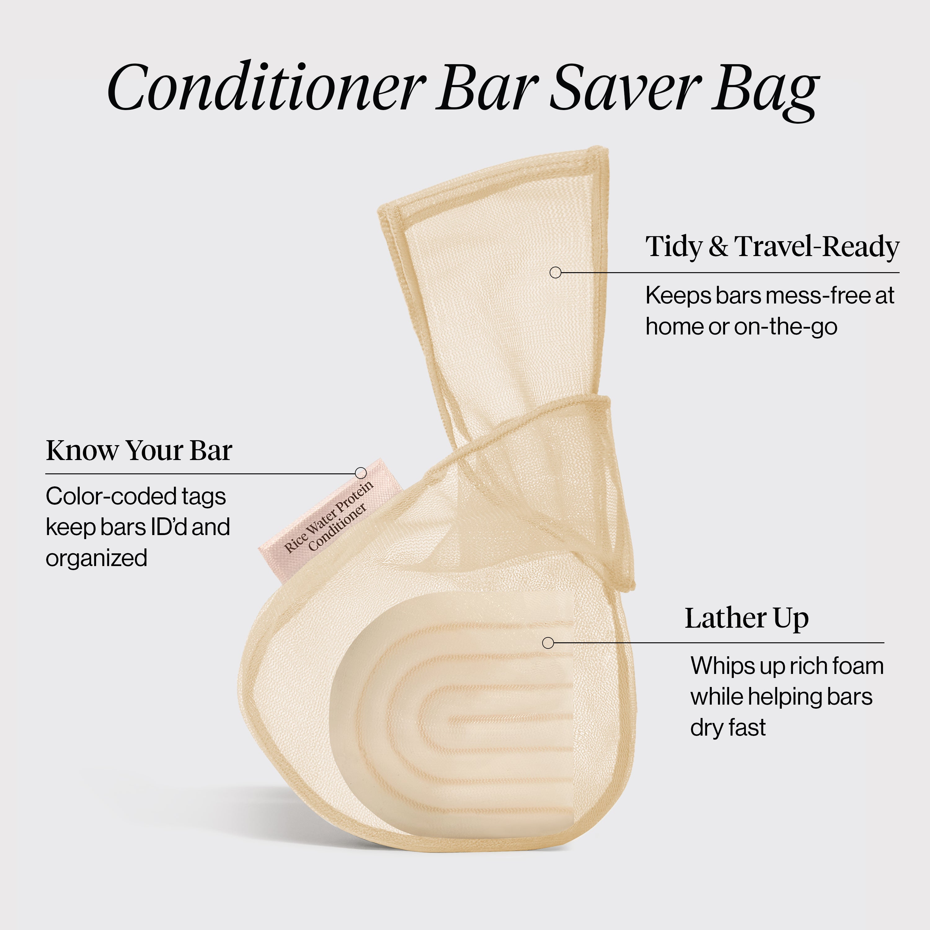 Alternative view of Rice Water Protein Conditioner Bar Saver Bag