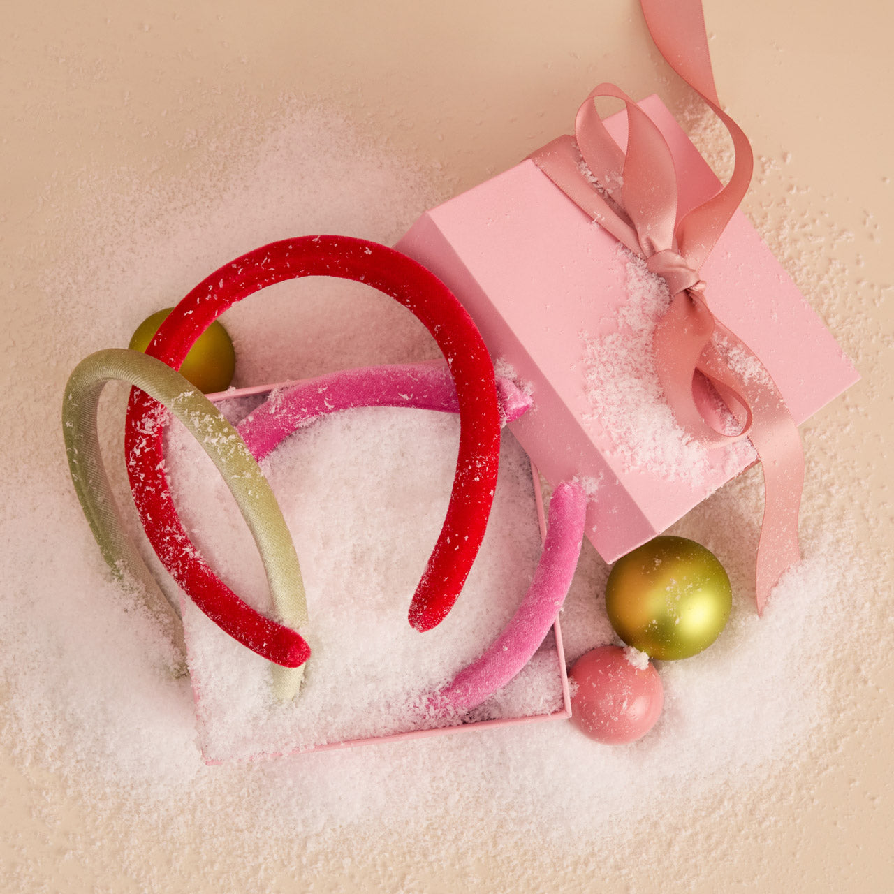 Red, Pink & Green Velvet Headbands - Image 3