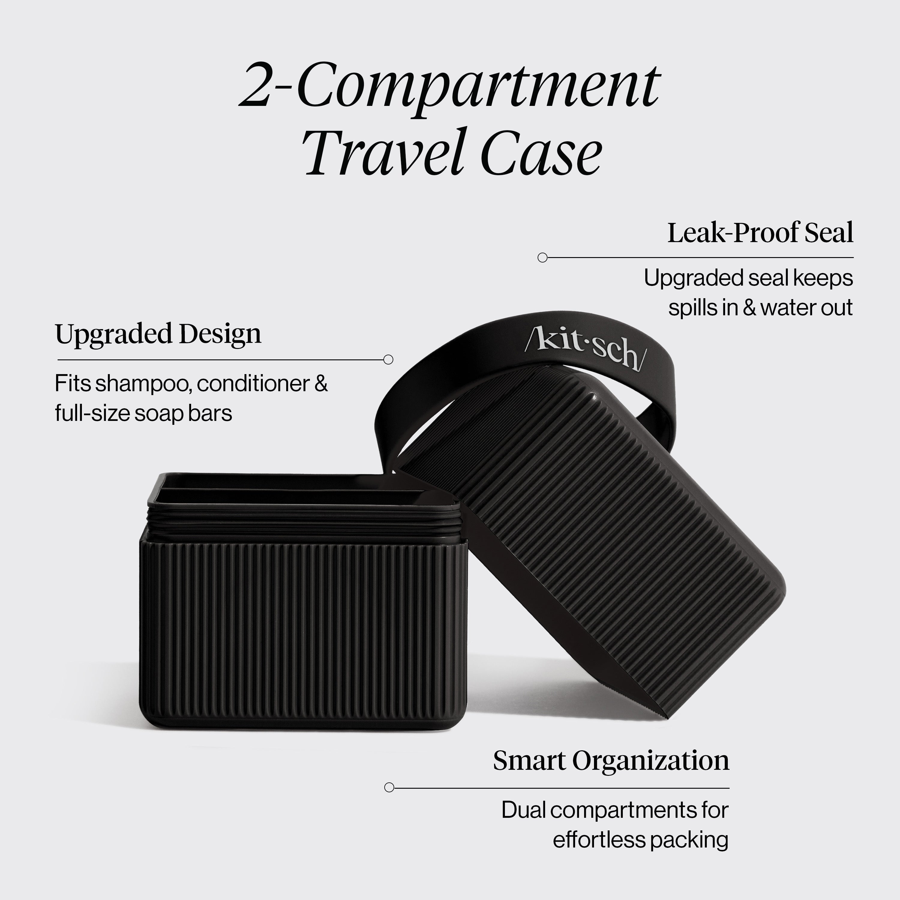Alternative view of 2-Compartment Travel Case - Black