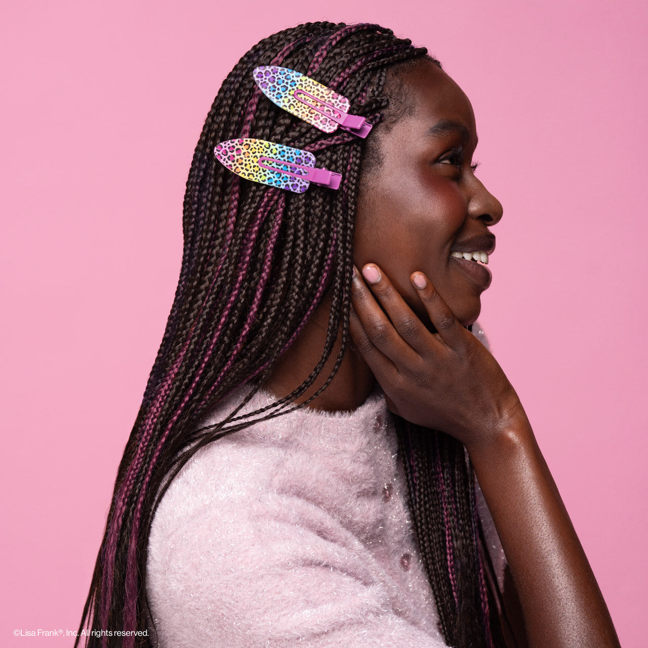 Lisa Frank x Kitsch XL Creaseless Clips in Rainbow Leopard - Image 4