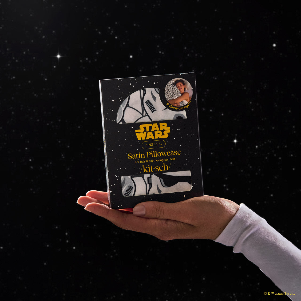 Star Wars & Kitsch Satin Pillowcase in Darth Vader & Stormtroopers - King - Image 5