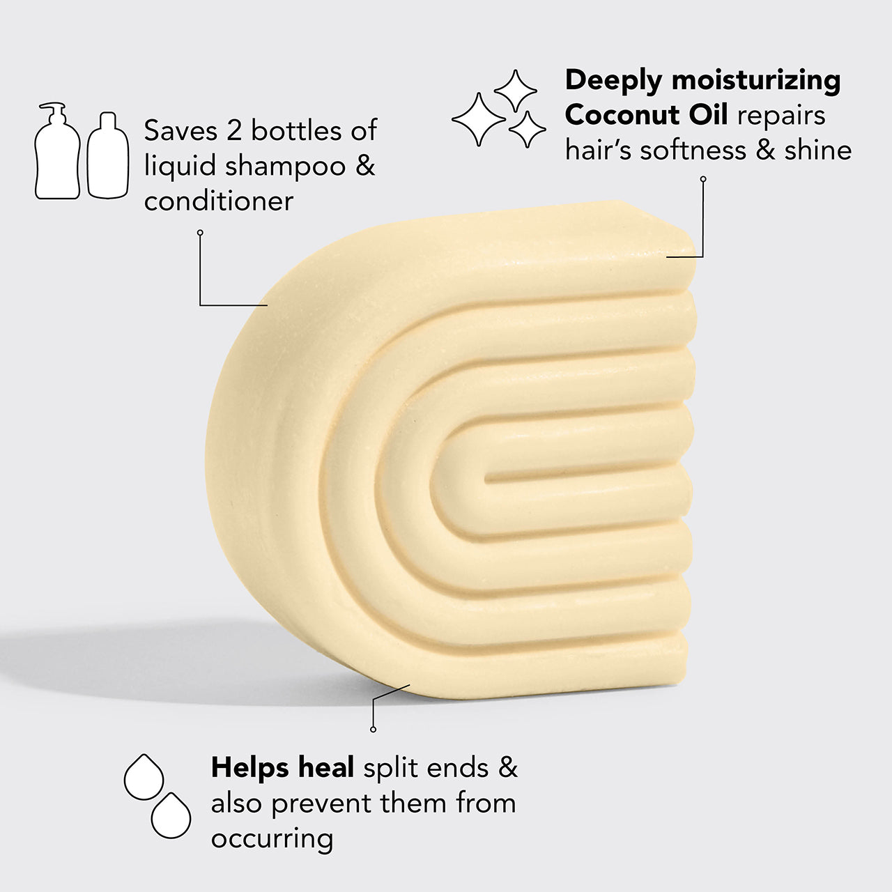 Coconut Oil Shampoo & Conditioner Bar Combo for Dry Damaged Hair - Image 5