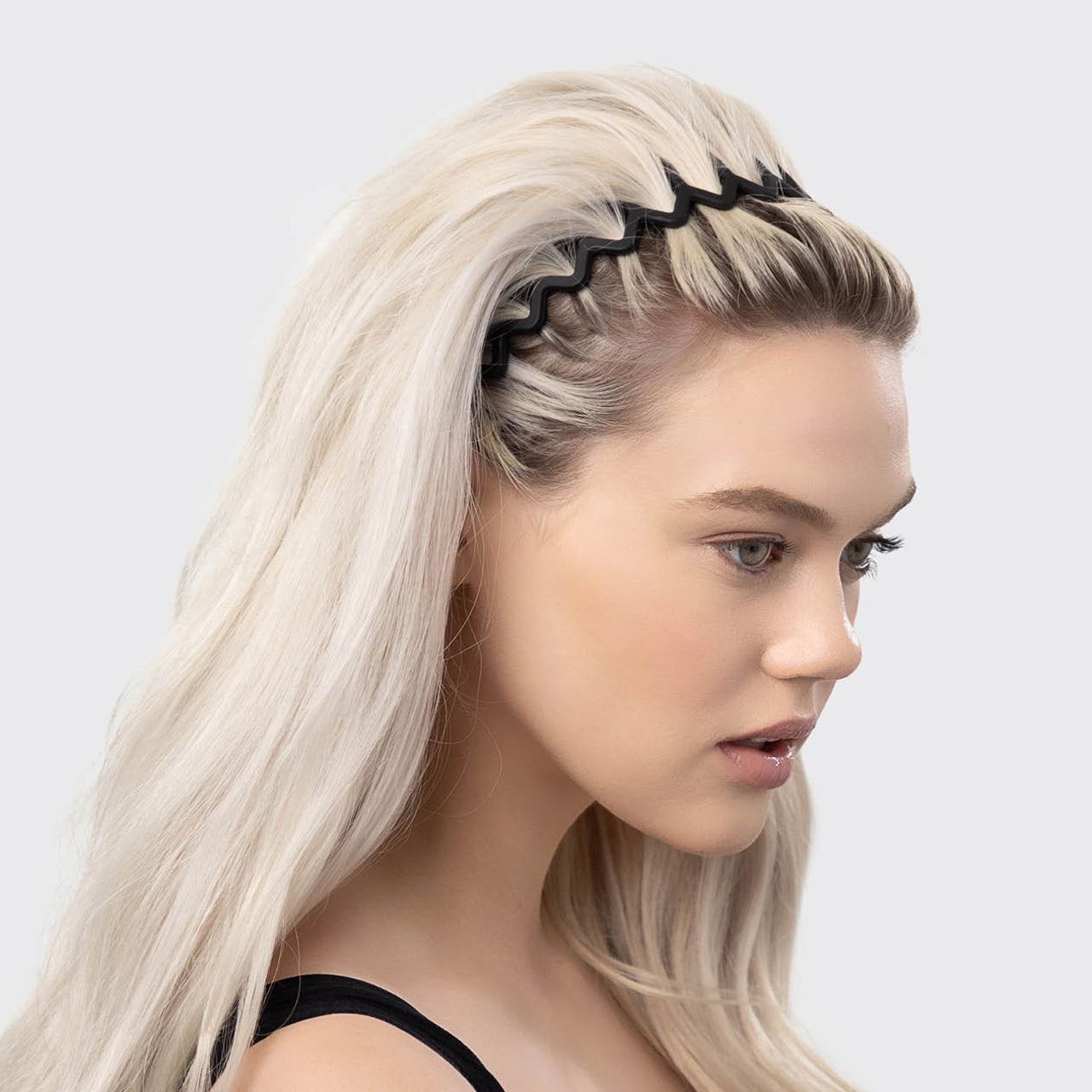 Alternative view of Zig Zag Headband 2pc- Black & Tort