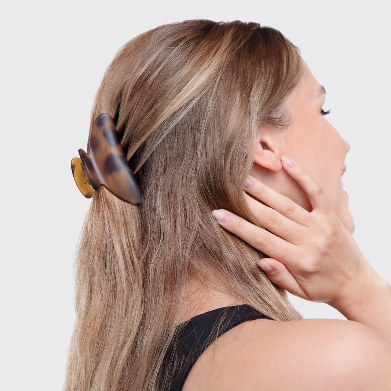 Black & Tort Curved Claw Clips 2pc Set - Medium - Image 5