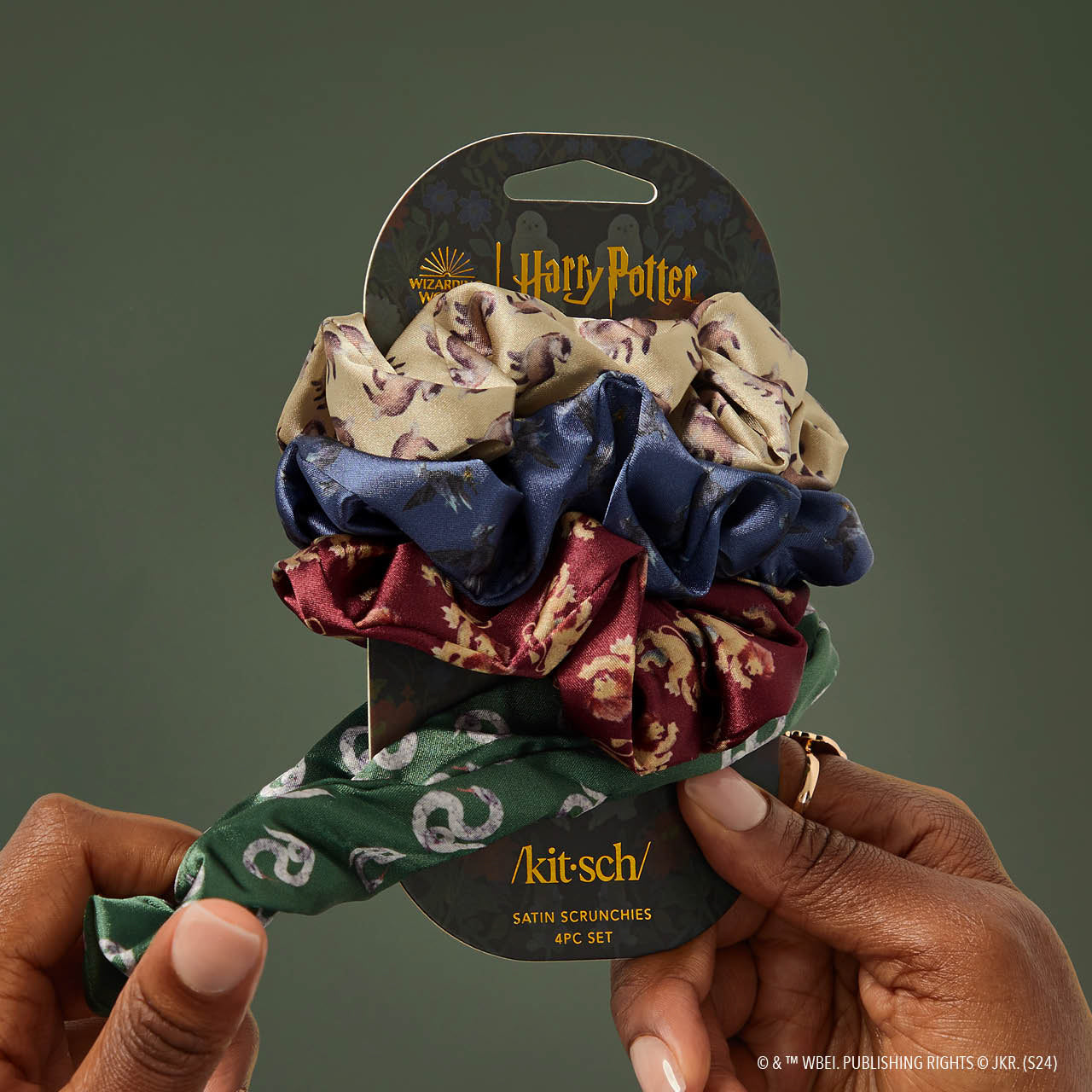 Kitsch x Harry Potter Satin Scrunchies 4pc Set in All Houses - Image 3