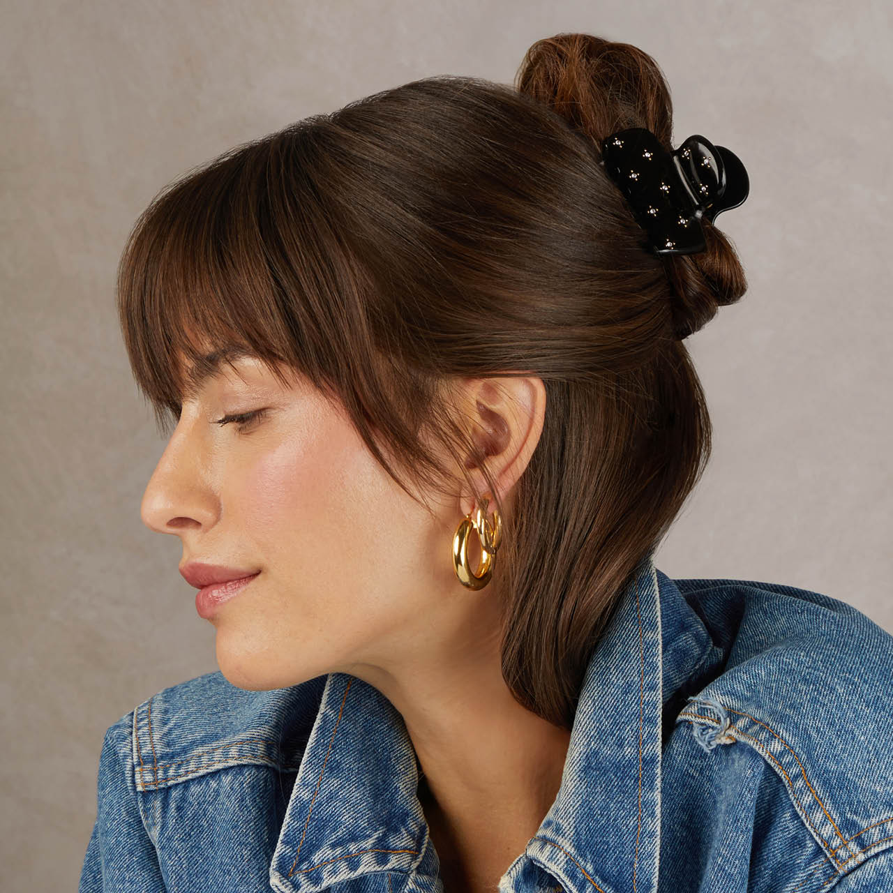 Black Rhinestone Cloud Claw Clip - Image 5