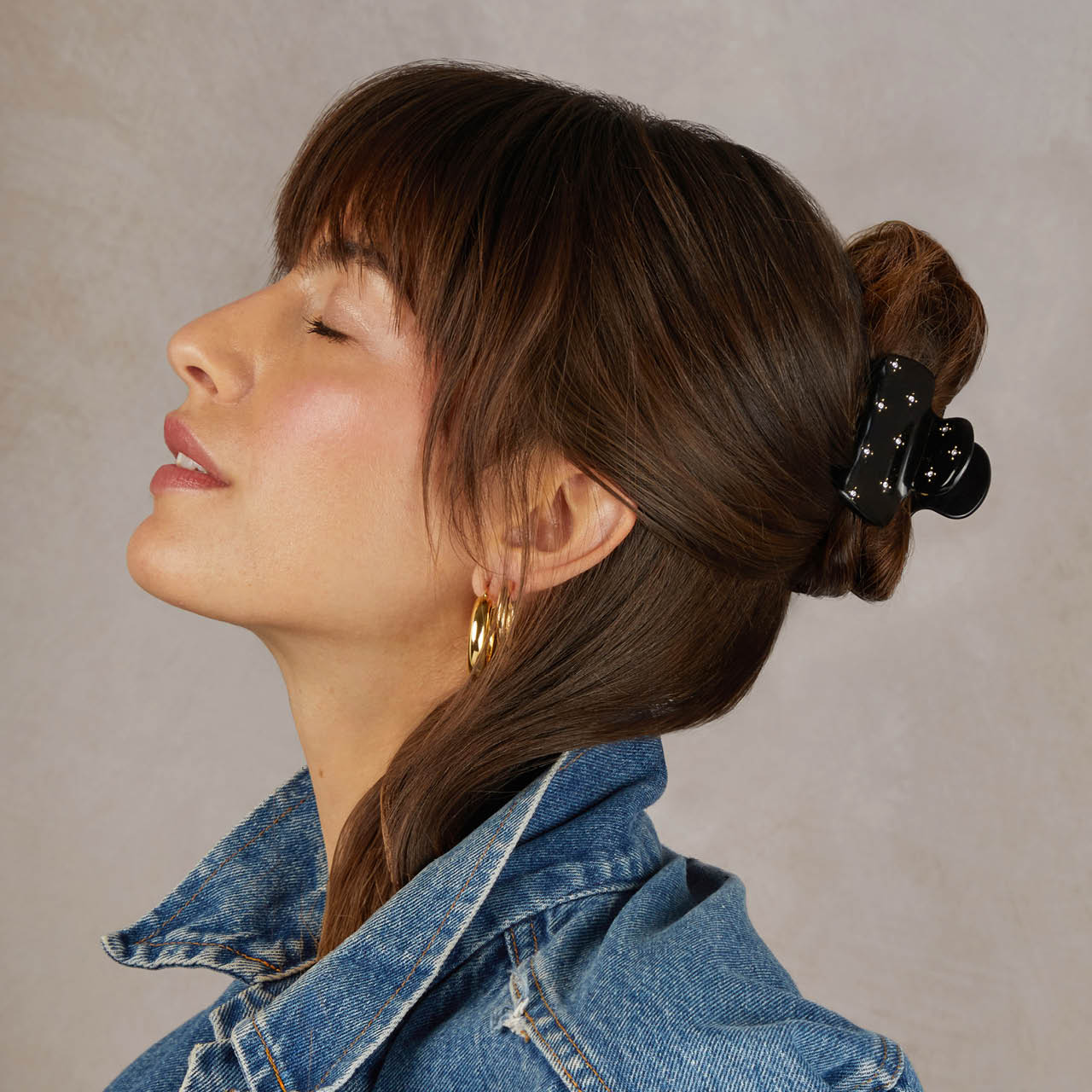 Black Rhinestone Cloud Claw Clip - Image 3