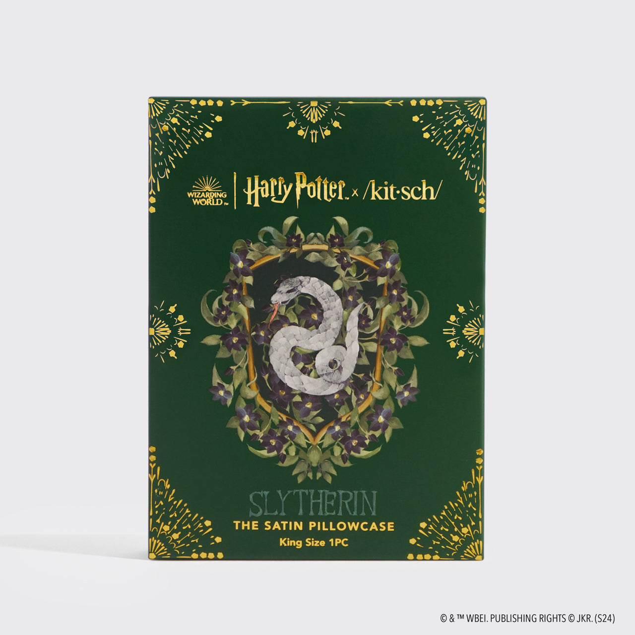 Kitsch x Harry Potter Satin Pillowcase in Slytherin - King - Image 3