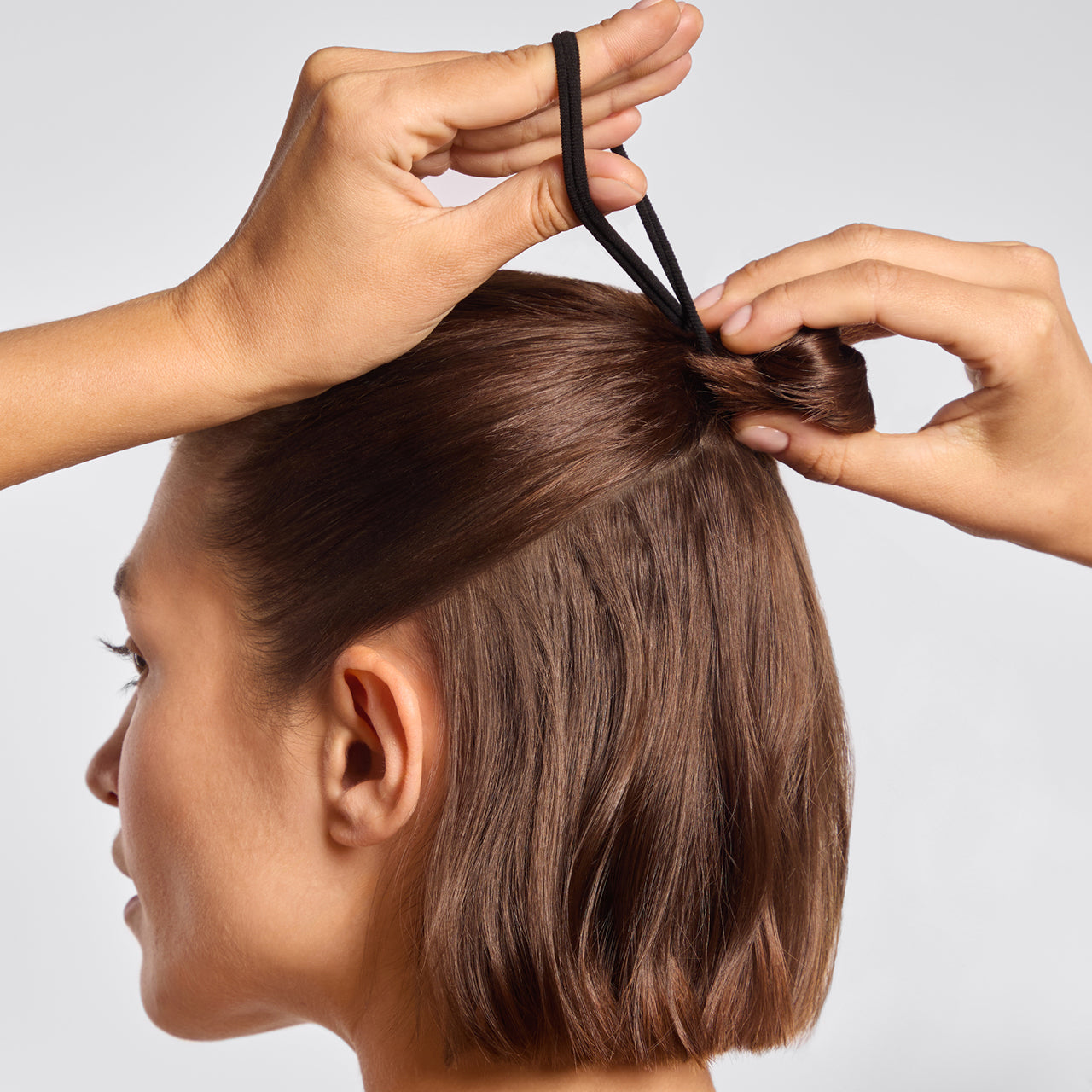 Alternative view of Black Seamless Hair Elastics 8pc Set