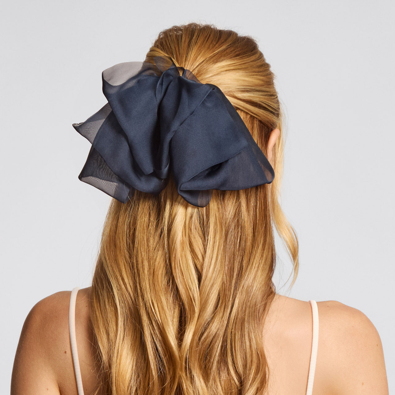 Blue Orchid Chiffon Bow Hair Clip - Image 3