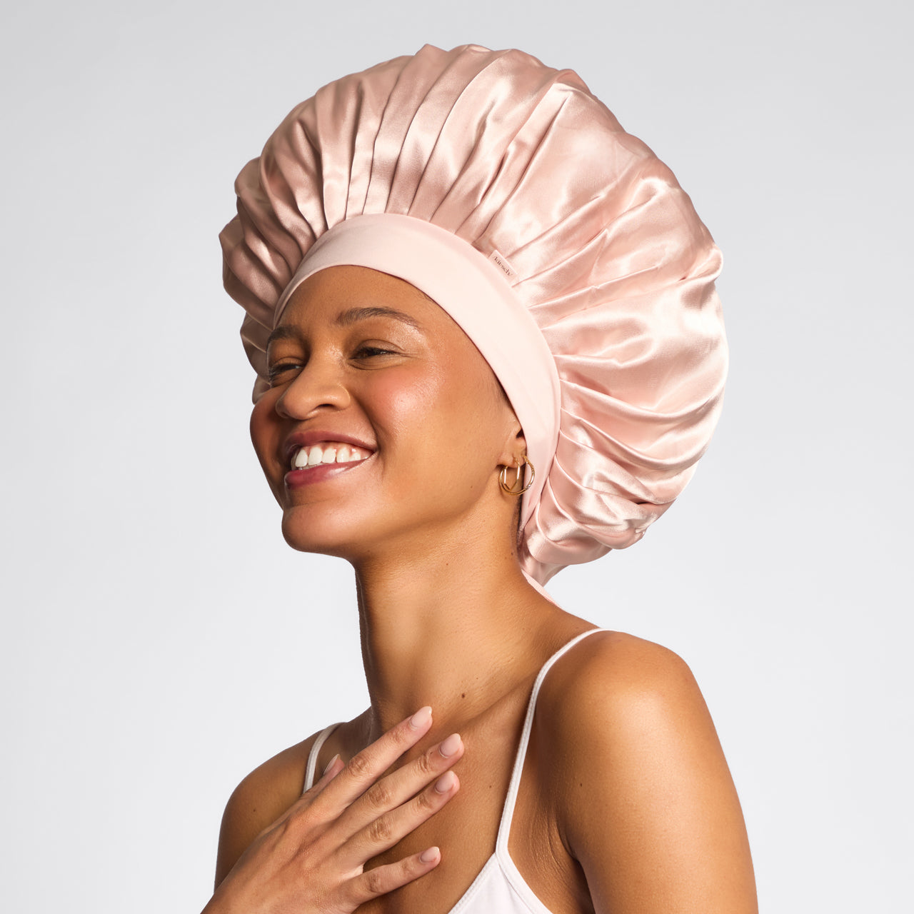 Alternative view of Blush Oversized Satin Bonnet