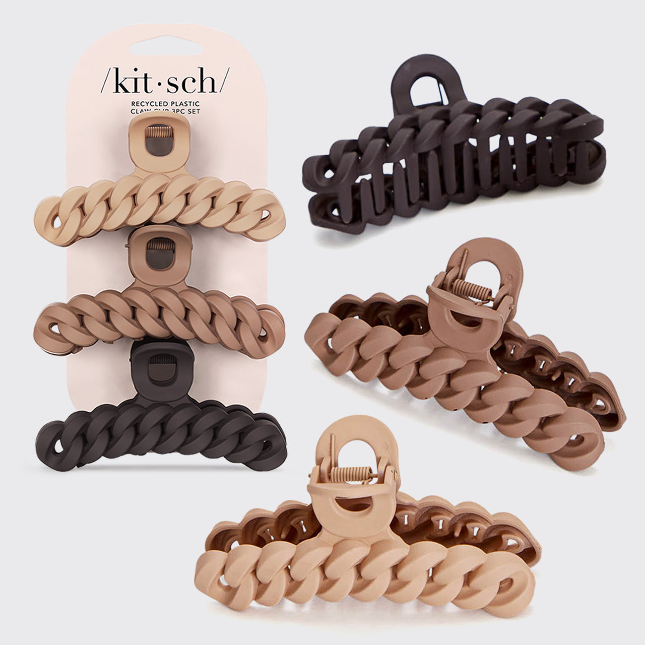 Neutral Chain Claw Clips 3pc Set