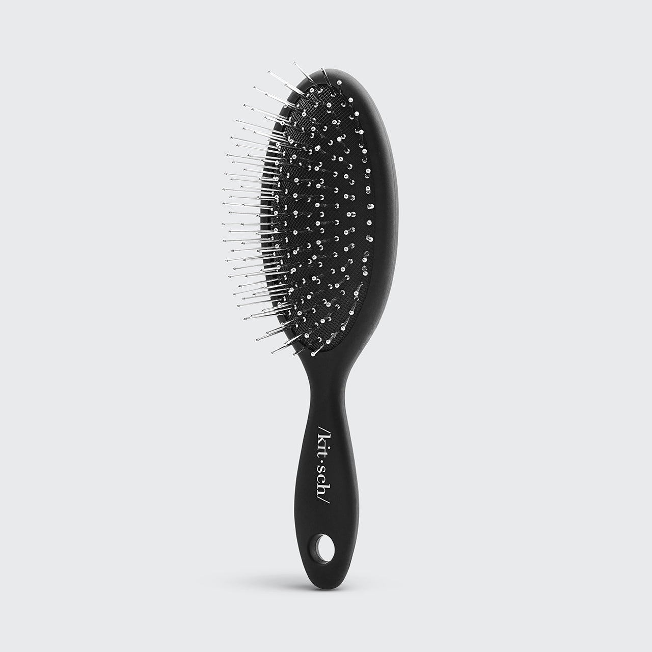 Recycled Plastic Metal Bristle Mini Travel Hair Brush - Black