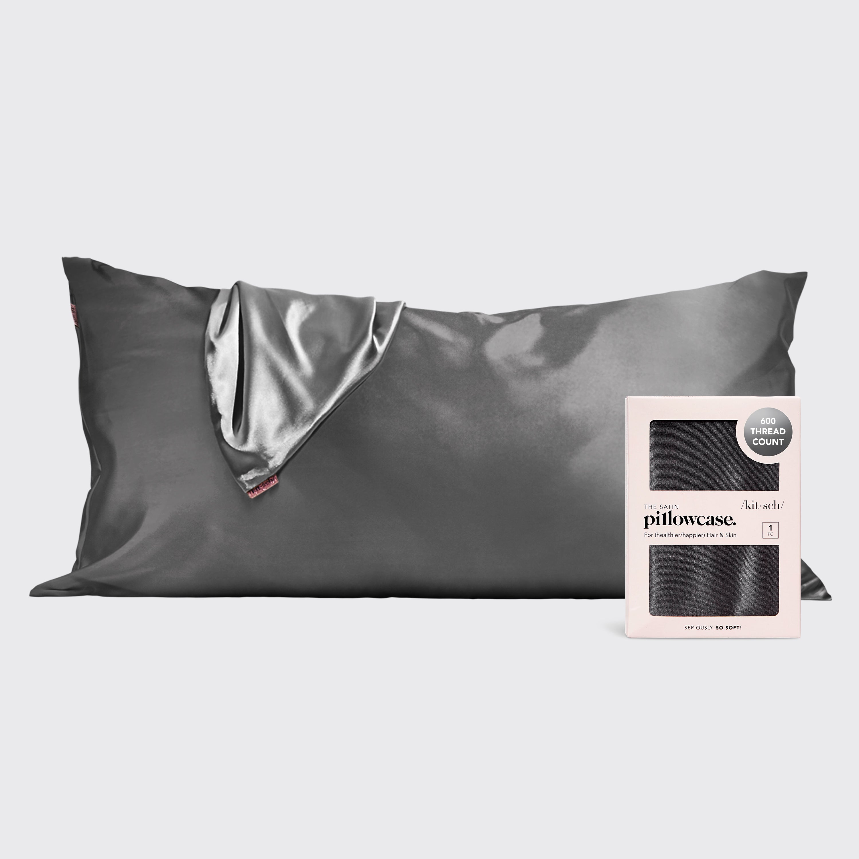Satin Pillowcase in Charcoal 4 Pack - King Bundle
