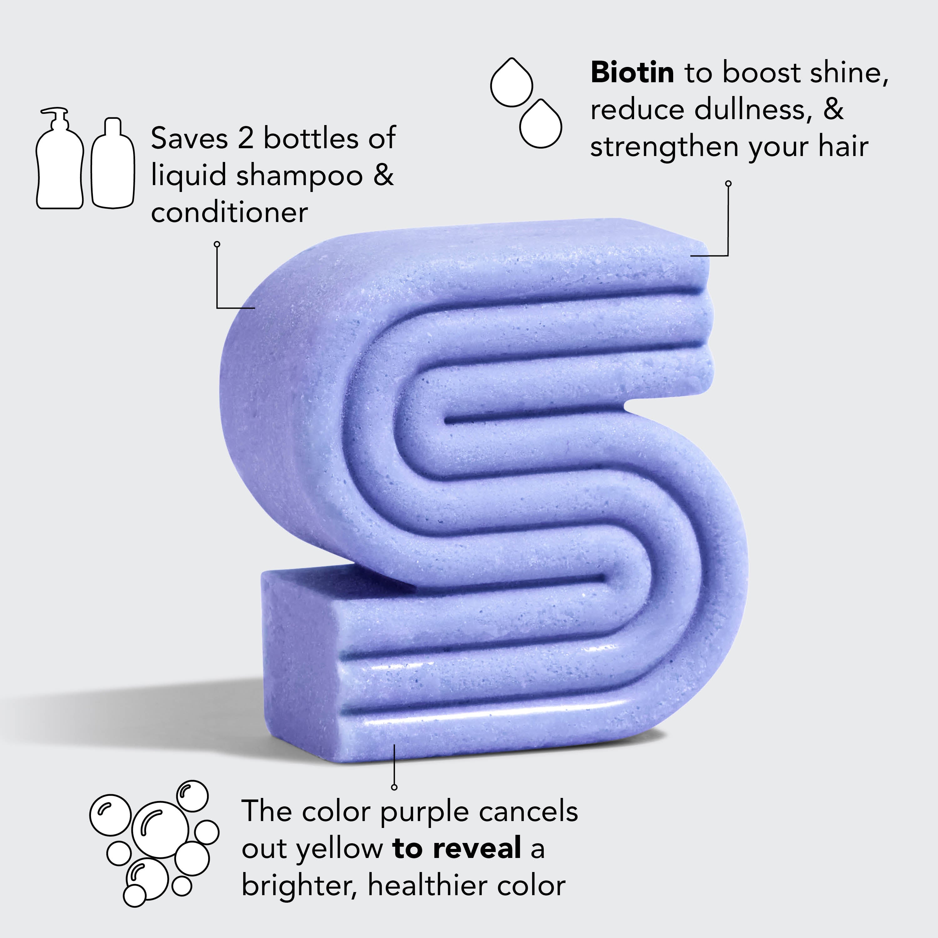 Purple Toning Shampoo Bar for Color Treated & Grey Hair - Image 3