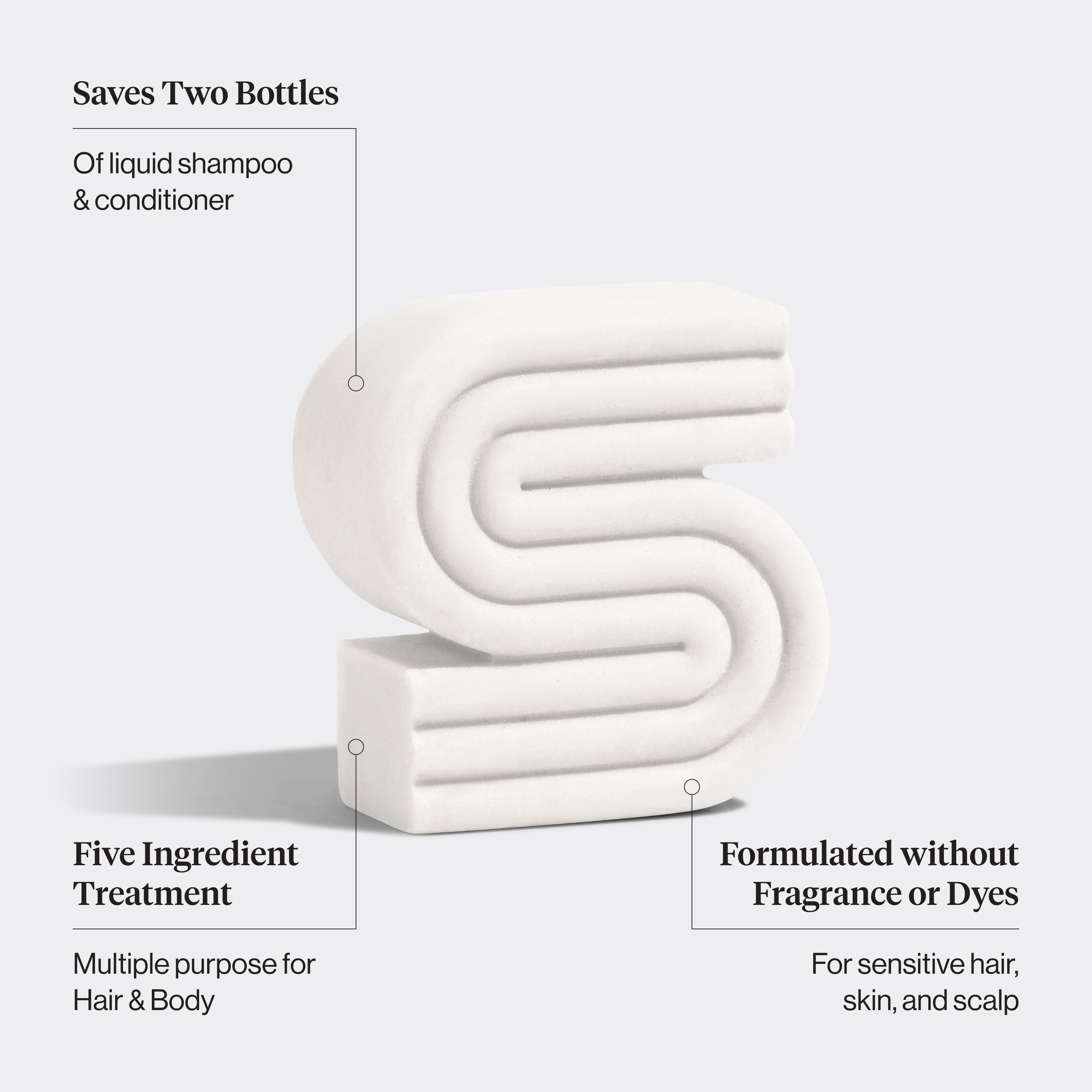 Ultra Sensitive Shampoo & Body Wash Bar Fragrance Free - Image 3