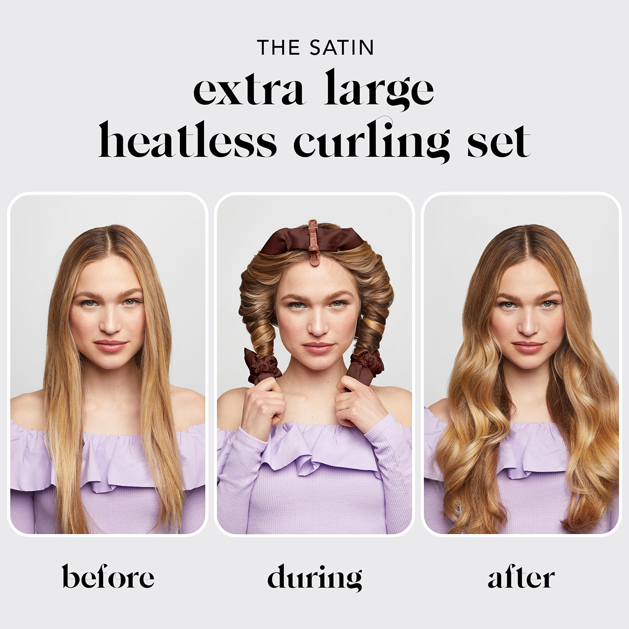Chocolate XL Satin Heatless Curling Set - Image 4